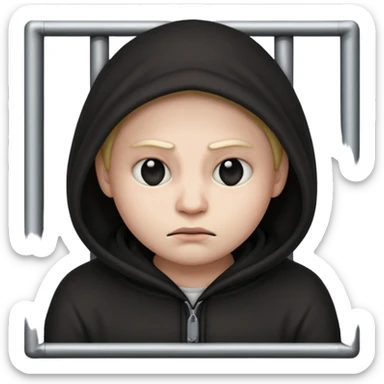 Создай эмодзи вора за решёткой sticker