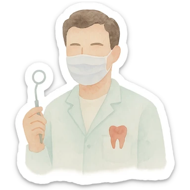 dentist, watercolor art style, soft brush strokes sticker
