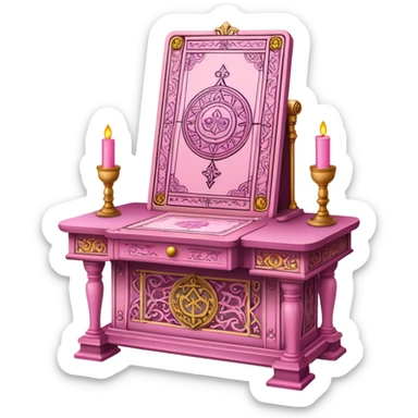 pink tarot card desk sticker