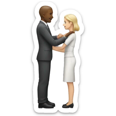 Woman serving man  sticker