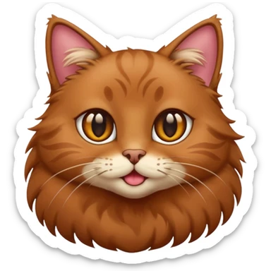 brown cat with flirty eyes  sticker