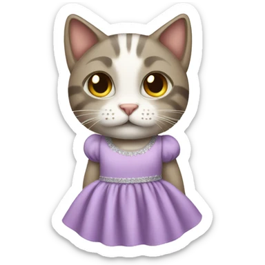 A cat wearing a dress  sticker