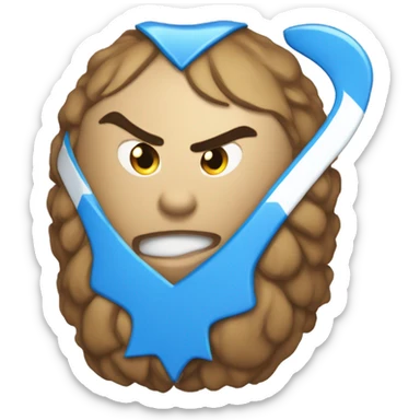 blue hockey jersey with white lightning bolt on it sticker