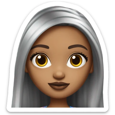 Hyper realistic bratz doll with sunglasses and cell phone  sticker