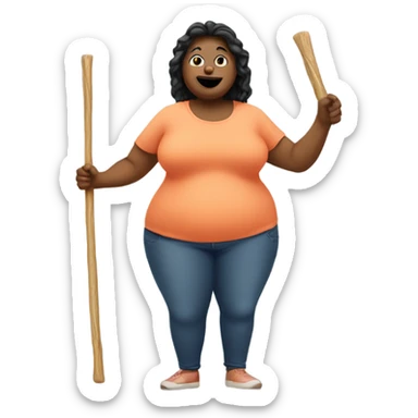 Draw a stick figure of a fat woman  sticker