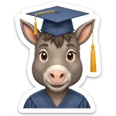 Smart ass donkey with graduation cap sticker