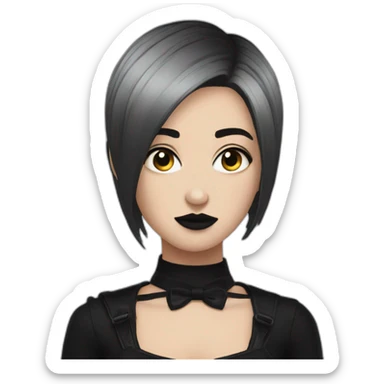 Goth girl short hair sticker