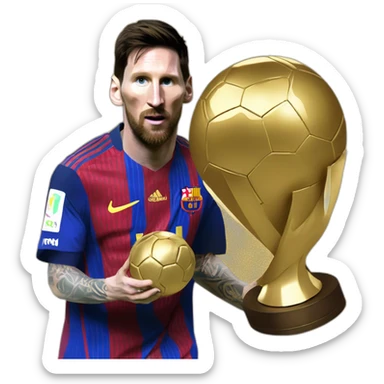 messi robbing a ballond d'or sticker