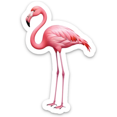 flamingo standing on one leg sticker