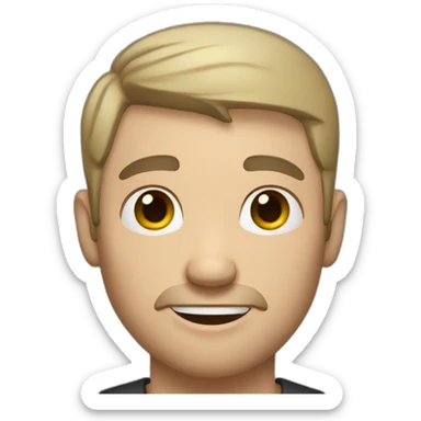 white man with short dark hair, tatoo on the arms sticker