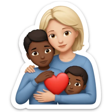 love from a white mother to a black son with a heart sticker