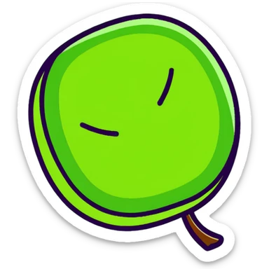 lucky four-leaf clover and kiwi fruit sticker