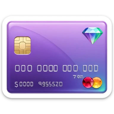 Purple gem credit card sticker