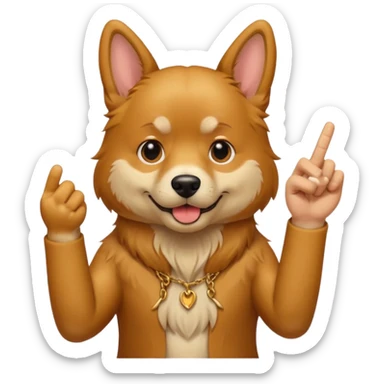 Dog putting up middle finger sticker