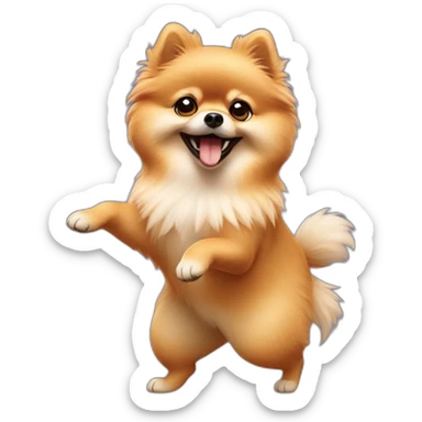 Pomeranian dancing sticker
