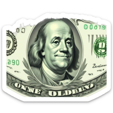 Benjamin Franklin dollar wink sticker