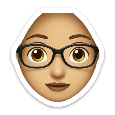 A hijabi girl with light skin and black eyes wearing black glasses in for of star sticker