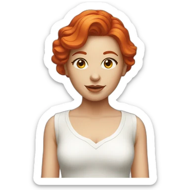 red headed designer girl sticker