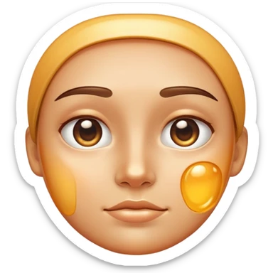 face with oily shiny skin sticker