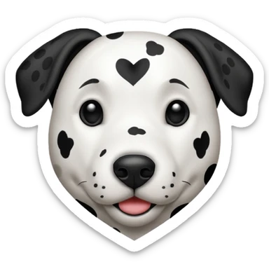 Dalmatian spotted heart sticker