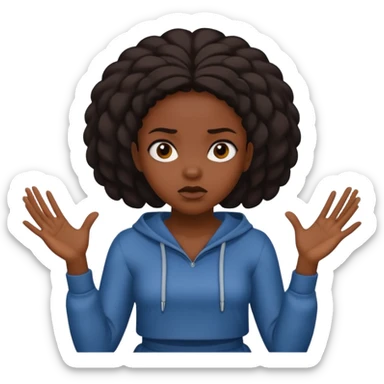 Black girl holding out and waiting for something with a mad look on her face sticker