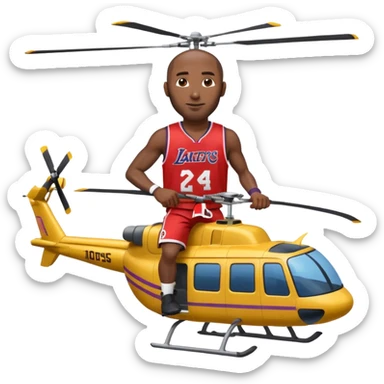 kobe bryant ride a helicopter sticker