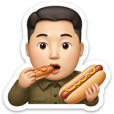 Fat Kim jong-un hot dog sticker