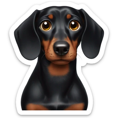 One eyed black dachshund  sticker