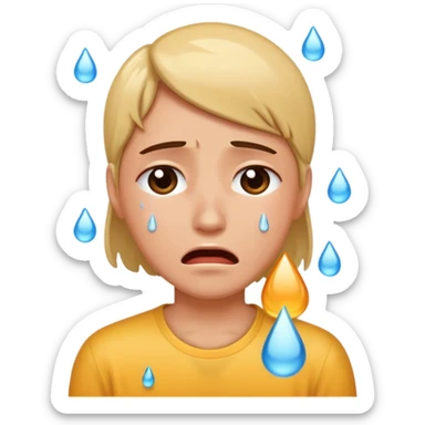😣 avec des gouttes de sueur qui pleurent sticker