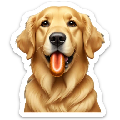 A Golden retriever smoking a cigar sticker