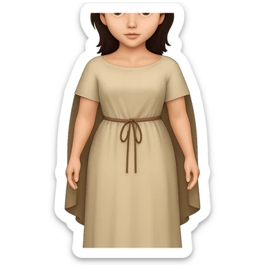 Front view of ancient style bare feet, no sandals, in emoji style with transparent background. sticker