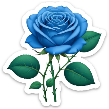 Blue rose, identical to the standard rose emoji but blue in color instead of red sticker