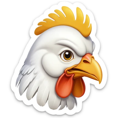 funny chicken head side view sticker