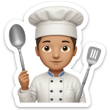 Create a highly polished, 3D game UI–style illustration of a chef.  sticker