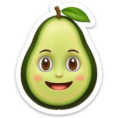 avocado with a face sticker