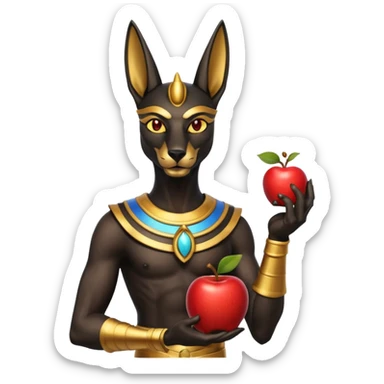 anubis god with an apple sticker