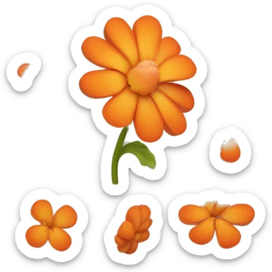 delicate petals resembling dry husks surrounding a brightly colored fruit-like center. Use shades of orange or reddish-orange for the petals and center to capture its vibrant look. Aim for instant recognition. sticker