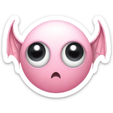 Light pink eyeball with bat wings sticker