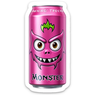 Pink monster energy drink with the logo of original monster company energy drink do not add the face in it just normal monster can  sticker