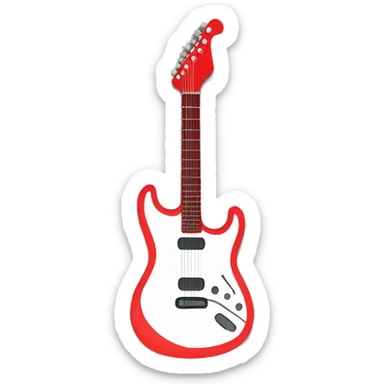 “A simple red electric guitar with a modern, minimalistic design.” sticker
