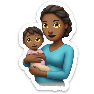 Pregnant woman holding a toddler  sticker