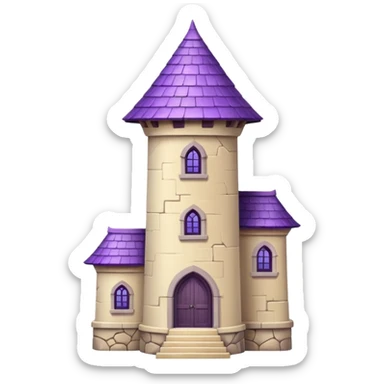 exile tower with purple roof and cream walls sticker