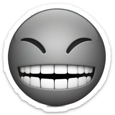 A smiley face with a gap in the teeth sticker