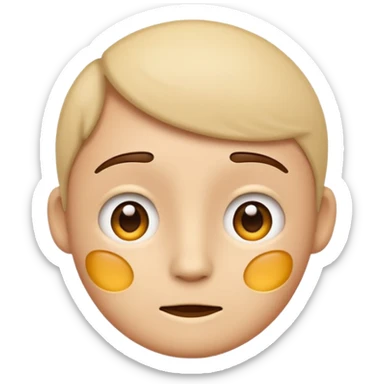 pain point, neutral face with a small question mark, emoji style sticker