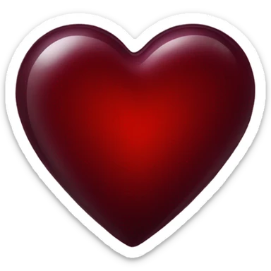 dark red glass heart sticker