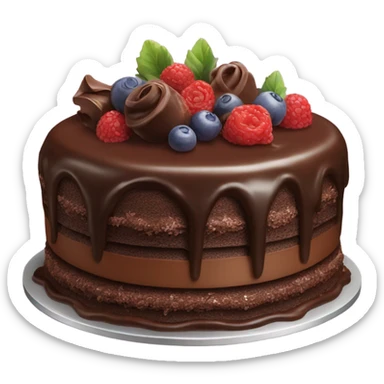 highly detailed rococo chocolate cake sticker