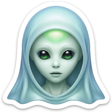 Alien ghost sticker