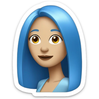 white jazz singer with blue straight long hair, woman, 43 years old sticker