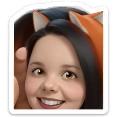 smiling girl with fox ears sticker