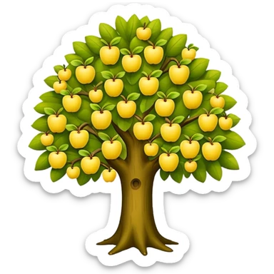 big tree with tiny yellow apples sticker